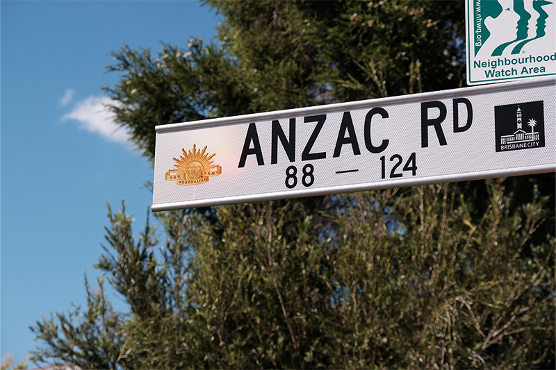 ANZAC Road Street Sign