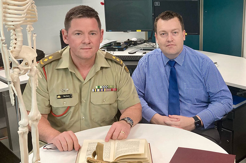 Lieutenant Colonel Tim Dawe and Andrew Bernie from Unrecovered War Casualties - Army