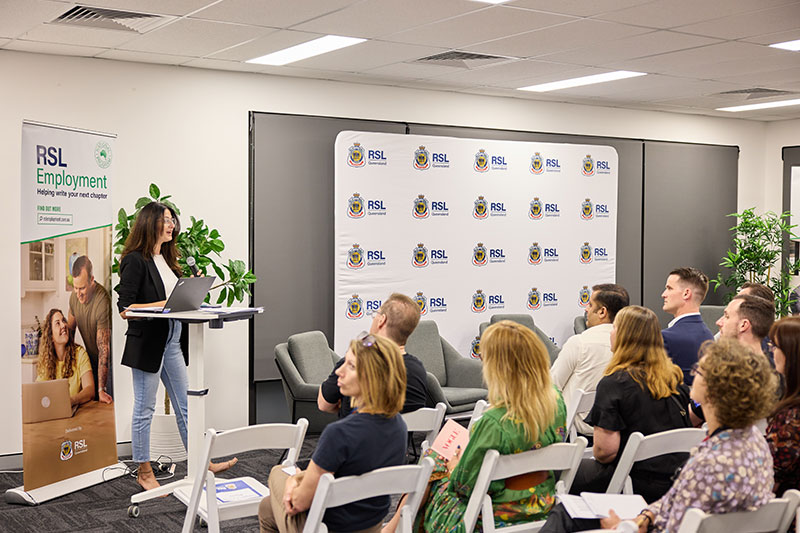 Speaker speaking at RSL employment info session