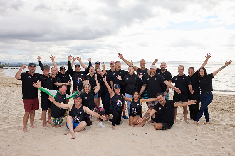 Timor Awakening Gold Coast Program peers on the beach