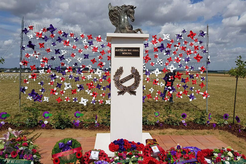 AWAMO established Australia’s first international war animal memorial in the town of Pozieres in France
