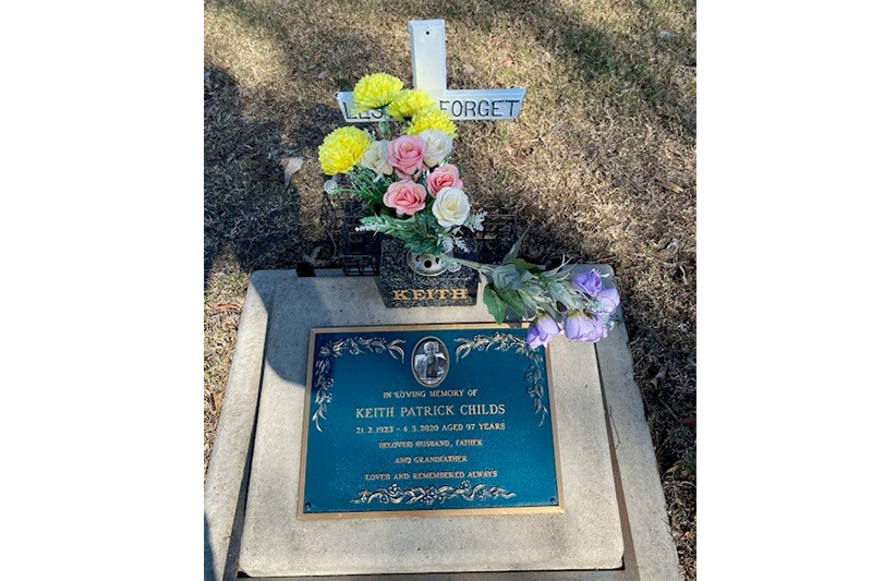 Gravestone of Keith Patrick Childs, Pittsworth