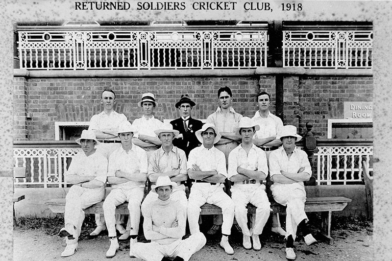 Sidney Riley Studio (1918): Returned Soldiers’ Cricket Club 1918. William Millward is standing at the far right of the rear row. Millward eventually returned to teaching. He settled in Warwick and remained a member of the RSSILA. He died in 1958 aged 64 years. Source: State Library of Queensland