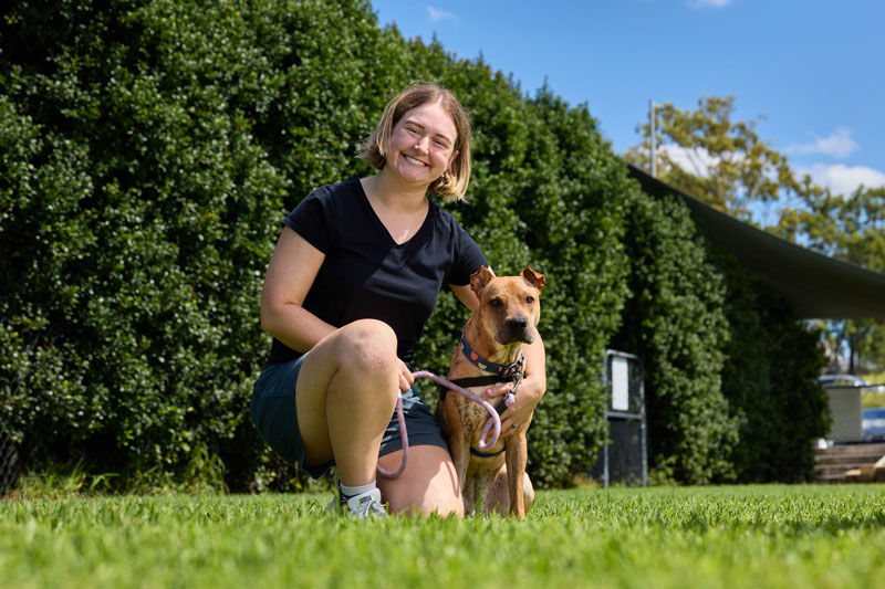 Army veteran Eloise loves participating in the Happy Paws Happy Hearts Defence Families Program