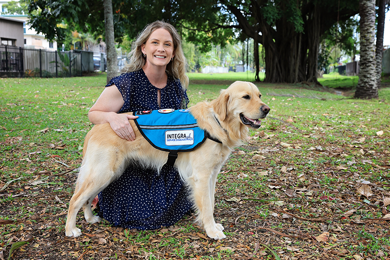 Navy veteran Rebecca Connolly with her service dog