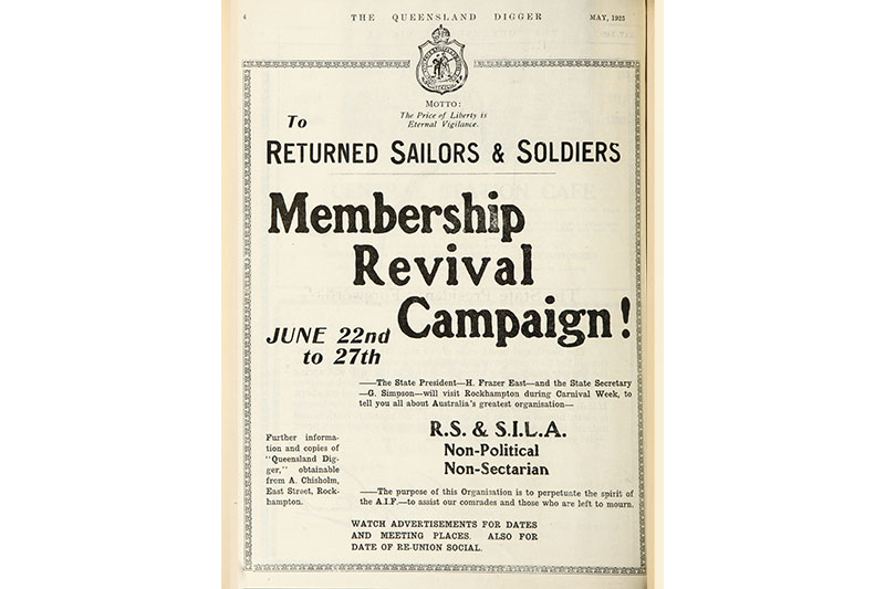 A membership campaign. The Queensland Digger, May 1925.