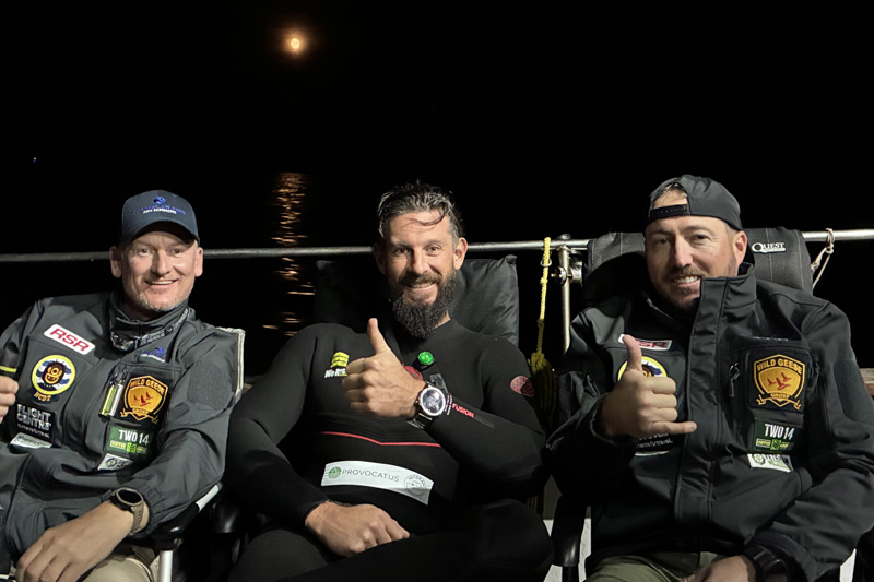 Ash with support crew - Adam Howard (left) and Cory Stamp (right)