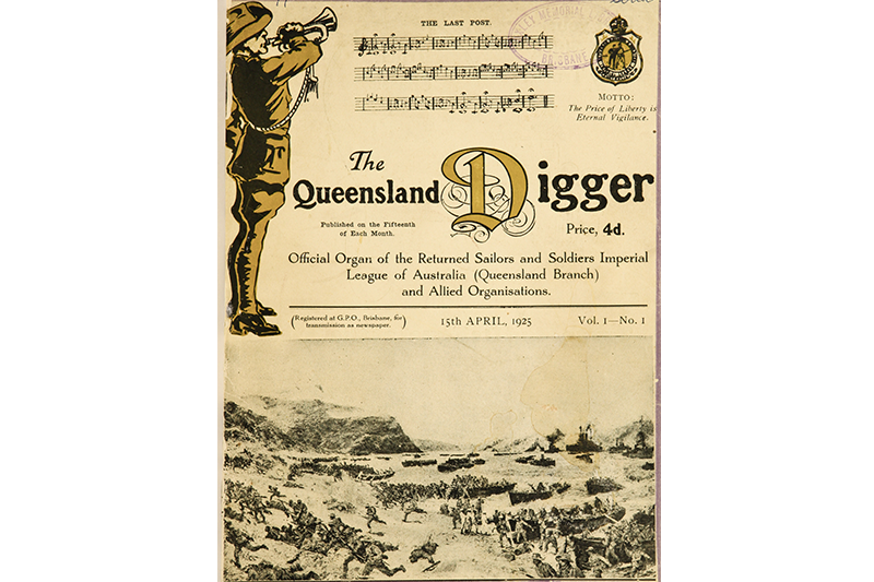 The cover of the first edition of The Queensland Digger in April 1925