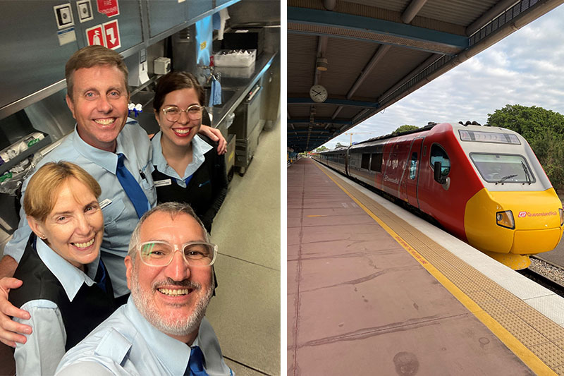 Kristian Laing and Queensland Rail staff