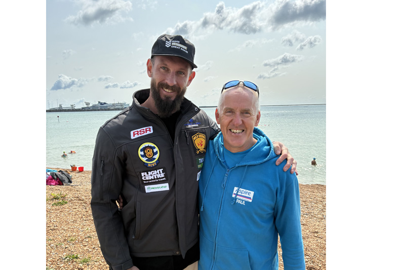 Ashley Semmens with fellow English Channel (an English swimmer) Paul Parrish 