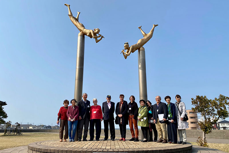 Leigh Gilbert at the Peace Memorial Park in Japan 